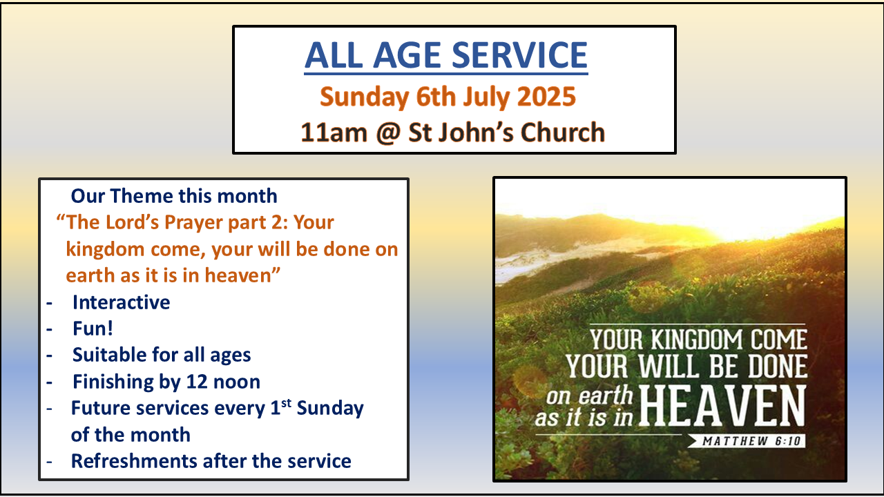 All Age Service – Sunday 6th July