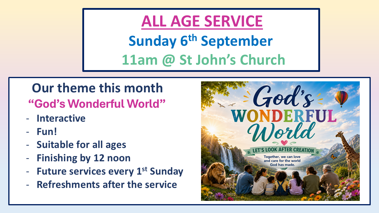 All Age Service – Sunday 6th September